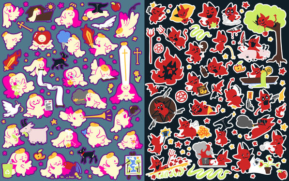 Itsey Angel &amp; Tiney Incubus Sticker Sheets, 2025