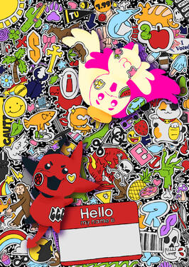 Itsey Angel &amp; Tiney Incubus Reusable Sticker Book cover design, Fall 2025